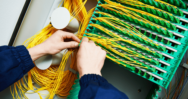 Fiber optic patch panel.